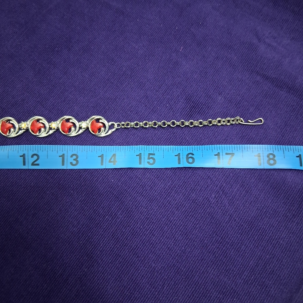 Vintage Charel Cherry Moonglow Necklace Thermoset Hook Closure Silvertone - Picture 9 of 17